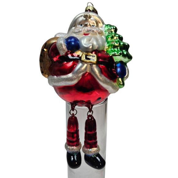 VTG Thomas Pacconi Handblown Glass Santa Claus Ornament With Dangle Legs READ - Picture 1 of 8